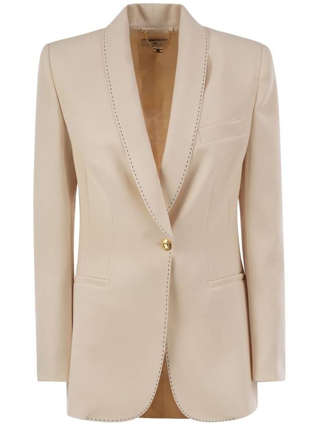 Crepe jacket with contrasting topstitching - ELISABETTA FRANCHI - BALAAN 1