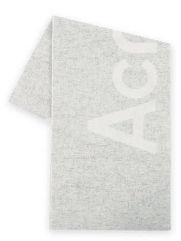 Jacquard Logo Two Tone Wool Muffler White Light Grey - ACNE STUDIOS - BALAAN 2