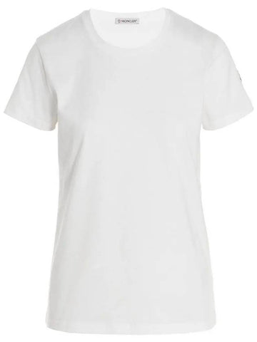 Women s Round T Shirt White 8C732 00 V8058 033 - MONCLER - BALAAN 1