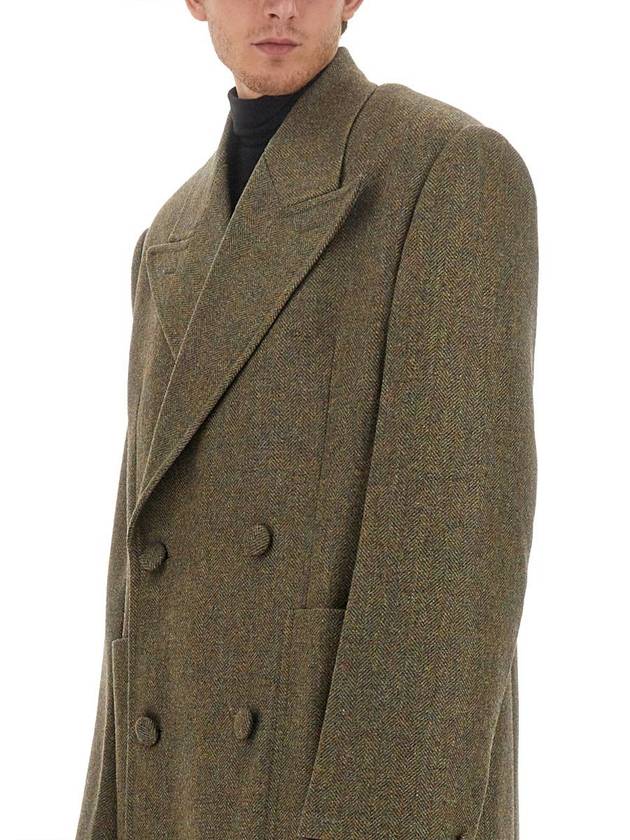 Oversized Wool Double Coat Khaki - GIVENCHY - BALAAN 5