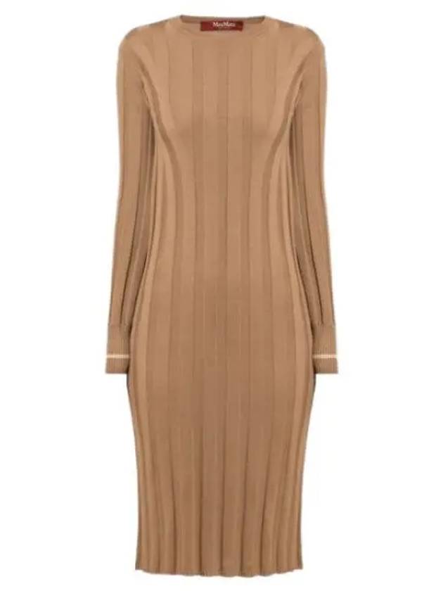 Leccio Virgin Wool Midi Dress Camel - MAX MARA - BALAAN 2