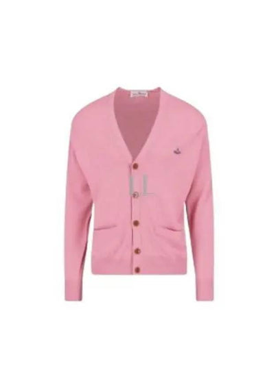 Embroidery Logo Fine Wool Cardigan Pink - VIVIENNE WESTWOOD - BALAAN 2