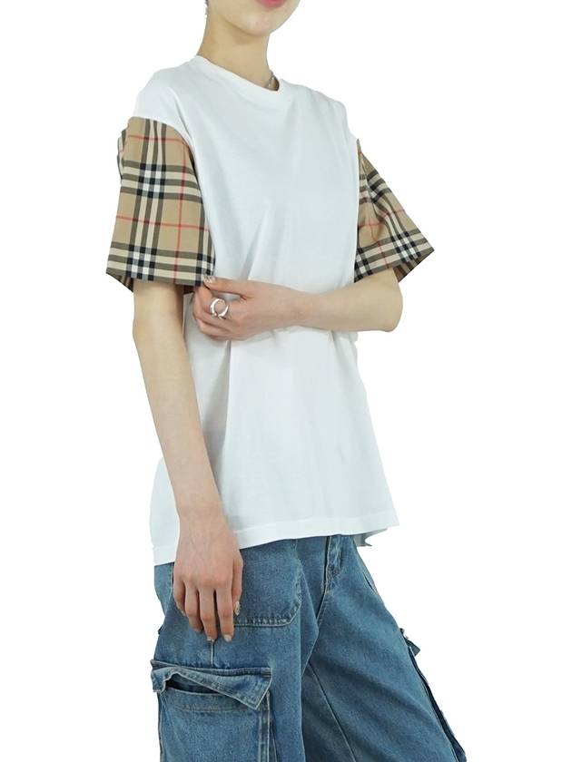 Vintage Check Sleeve Short Sleeve T-Shirt White - BURBERRY - BALAAN 5