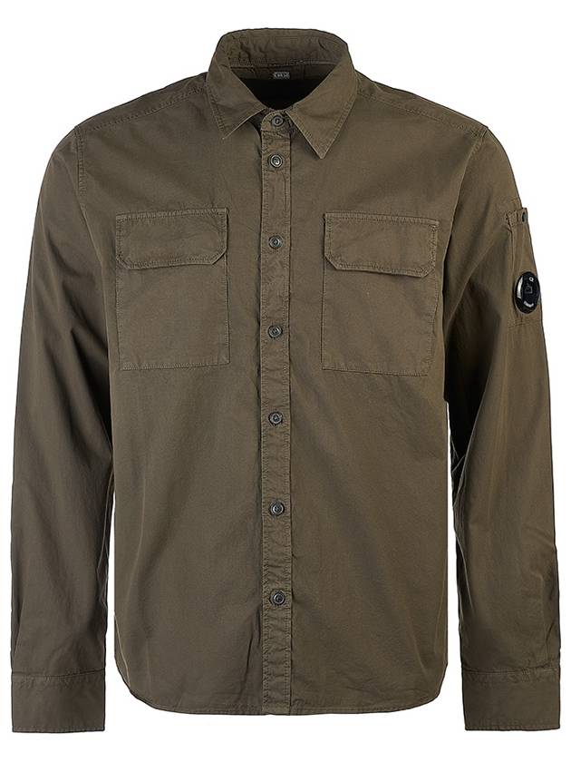 Gabardine Pockets Long Sleeve Shirt Green - CP COMPANY - BALAAN 2