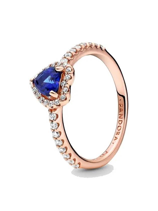 Sparkling Heart Ring Blue Gold - PANDORA - BALAAN 1