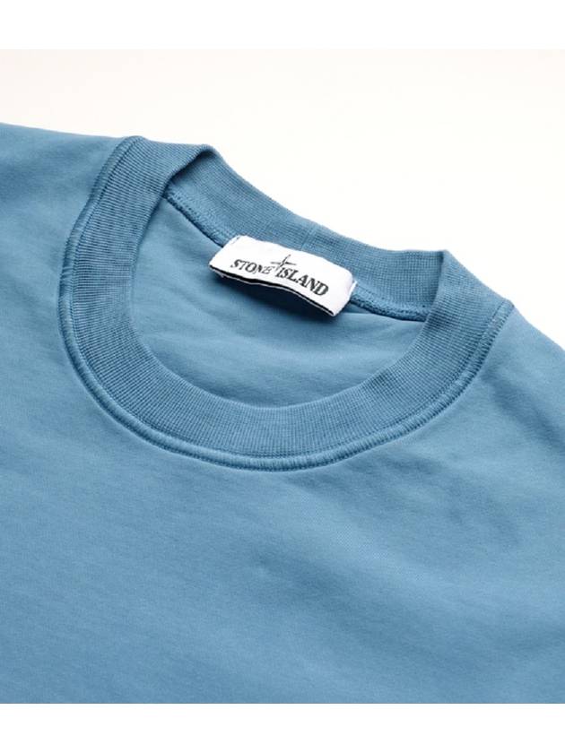 Logo Print Cotton Sweatshirt Powder Blue - STONE ISLAND - BALAAN 4