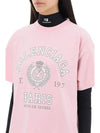 College 1917 Print Short Sleeve T-Shirt Pink - BALENCIAGA - BALAAN 4