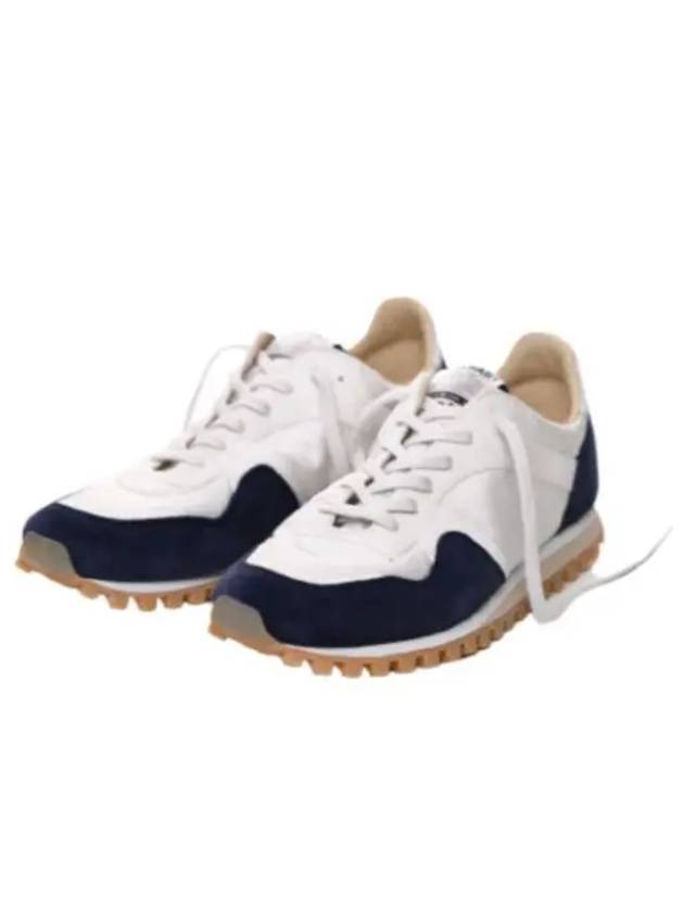 Men's Trail Leather Low Top Sneakers Navy - SPALWART - BALAAN 2