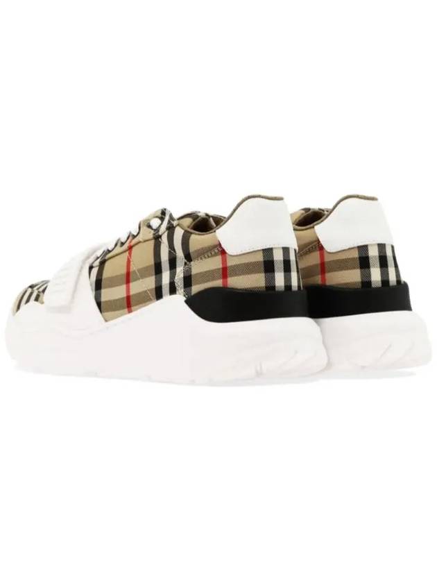 Vintage Check And Leather Sneakers White Archive Beige - BURBERRY - BALAAN 6