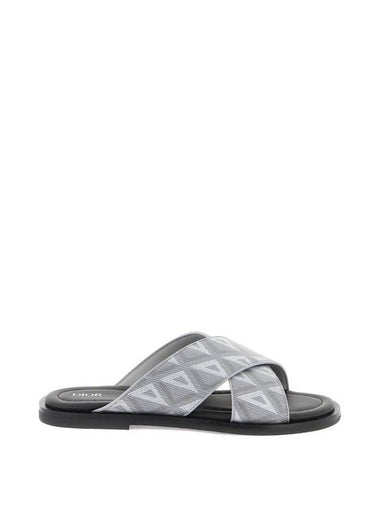 CD Diamond Alias ​​Leather Slippers Grey - DIOR - BALAAN 1