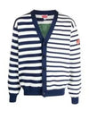 Men's Nautical Stripe Knit Cotton Cardigan Midnight Blue - KENZO - BALAAN 2