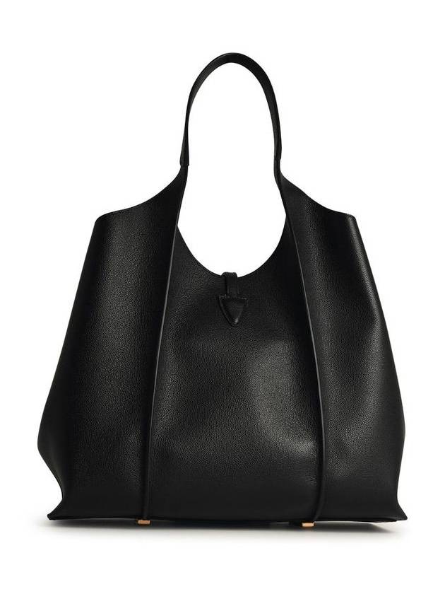 T Timeless Leather Medium Shopping Tote Bag Black - TOD'S - BALAAN 4