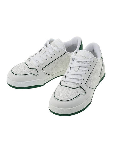 One Oblique Perforated Calfskin Low Top Sneakers White Green - DIOR - BALAAN 1