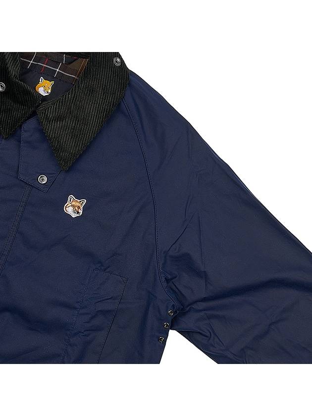 Maison Kitsune collab Beaufort Waxed Jacket Indigo - BARBOUR - BALAAN 5