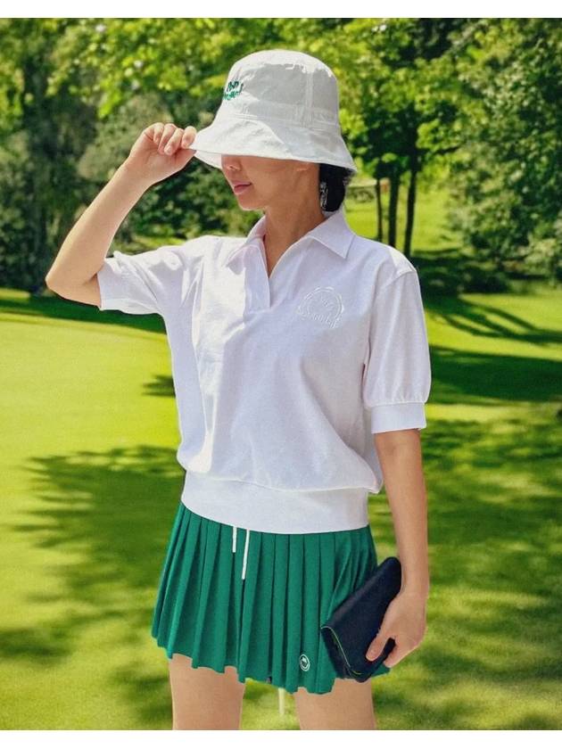 Rookie open collar neck quick dry t shirt WHITE - MONBIRDIE GOLF - BALAAN 9