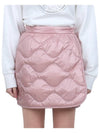 Women's Logo Patch Quilted A-Line Skirt Pink - MONCLER - 3