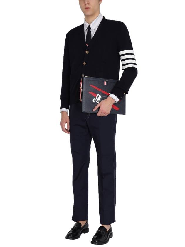 Milano Stitch 4 Bar Cardigan Navy - THOM BROWNE - BALAAN 3