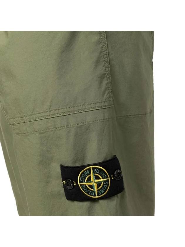 Men's Tela Waffen Patch Shorts Olive Khaki - STONE ISLAND - BALAAN 5