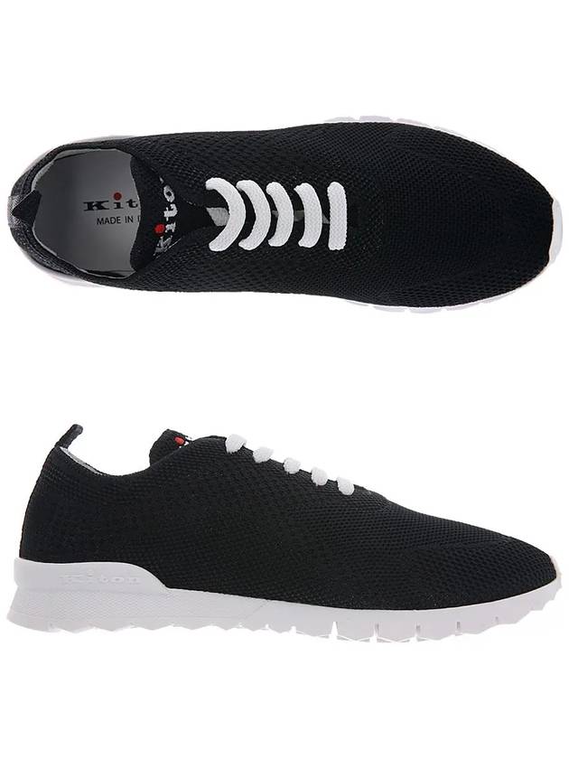 Fit Knit Low Top Sneakers Black - KITON - BALAAN 3