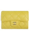 Classic Card Holder Grained Shiny Calfskin Gold Metal Yellow AP0214 B10583 NW779 - CHANEL - BALAAN 3