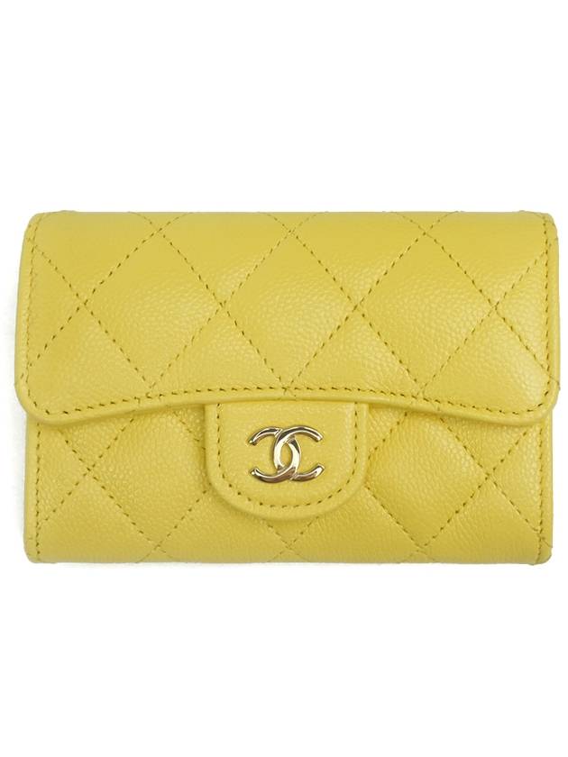 Classic Card Holder Grained Shiny Calfskin Gold Metal Yellow AP0214 B10583 NW779 - CHANEL - BALAAN 3