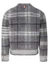 Funmix Tartan Mohair 4 Bar V-neck Cardigan Grey - THOM BROWNE - BALAAN 3