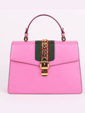 Sylvie medium pink top handle shoulder bag 431665 - GUCCI - BALAAN 1