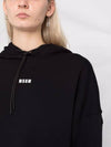 Micro Logo Print Cotton Hoodie Black - MSGM - BALAAN 6