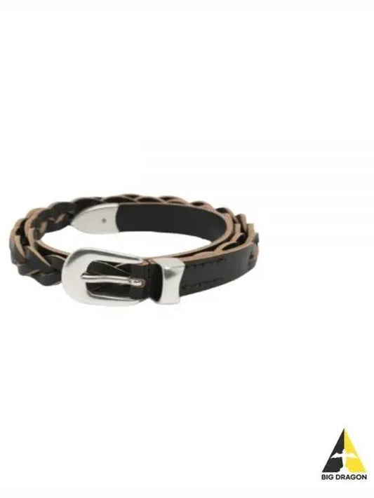 2 CM BRAIDED BELT Black Leather A42382BB - OUR LEGACY - BALAAN 1