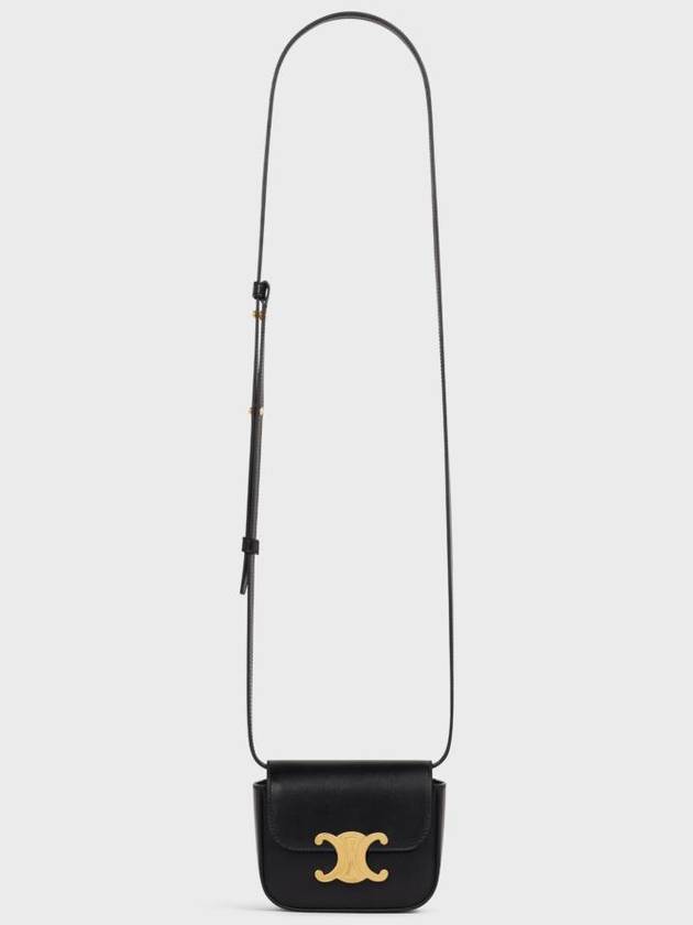 Triomphe Small Shiny Calfskin Cross Bag Black - CELINE - BALAAN 6