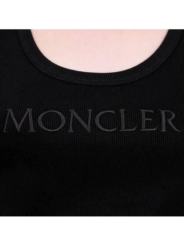 Women's Embroidered Logo Sleeveless Black - MONCLER - BALAAN 7