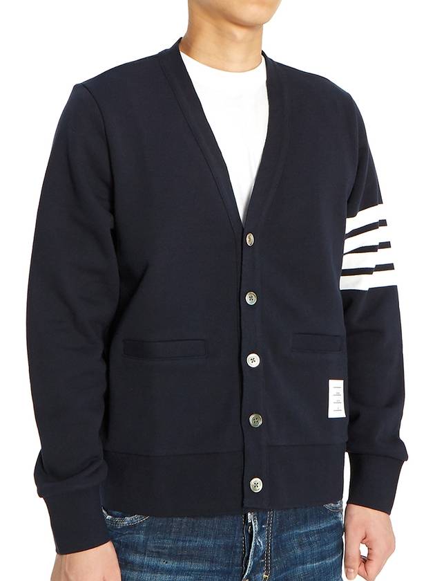 Classic V-Neck 4 Bar Stripe Cardigan Navy - THOM BROWNE - BALAAN 4