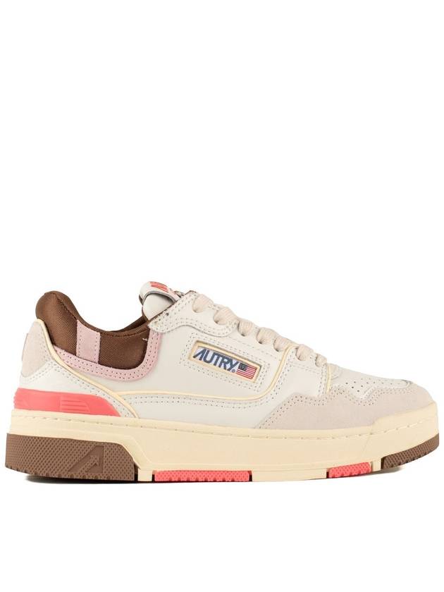 Autry White, Brown And Pink Leather Clc Low Sneakers - AUTRY - BALAAN 1