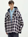 overfit check hooded jacket red - FLUKE - BALAAN 1