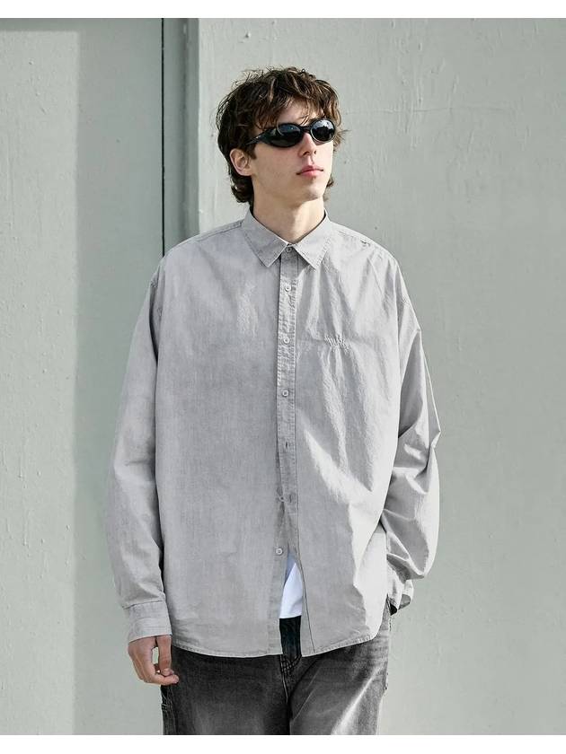 Slam Logo Pigment Washing Shirt Gray FLS207 - FLUKE - BALAAN 1