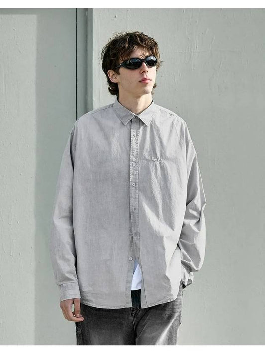 Slam Logo Pigment Washing Shirt Gray FLS207 - FLUKE - BALAAN 2