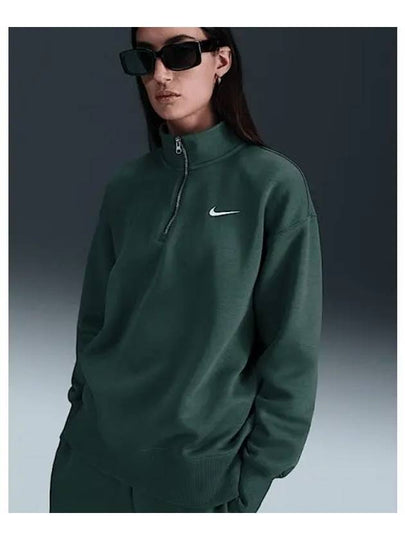 Sportswear Phoenix Fleece Oversized Quarter Zip Sweatshirt Vintage Green - NIKE - BALAAN 2