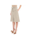 Logo Tag Cotton Shorts Beige - SALVATORE FERRAGAMO - BALAAN 4