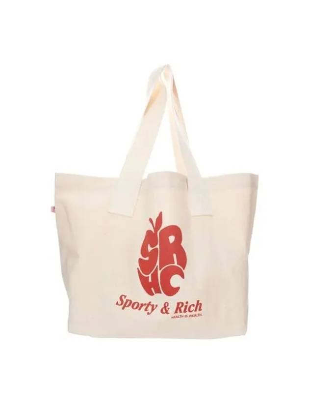 Beige Red Apple Tote Bag AC495NT1 - SPORTY & RICH - BALAAN 4