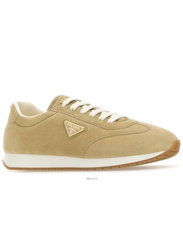 Rank Suede Low Top Sneakers Beige - PRADA - BALAAN 3