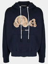 Bear Patch Logo Hoodie Navy - PALM ANGELS - BALAAN 2