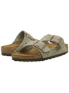 Arizona Suede Leather Slippers Taupe - BIRKENSTOCK - BALAAN 4