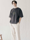 Laurel symbol short sleeve t-shirt charcoal - FFEFF STUDIO - BALAAN 1