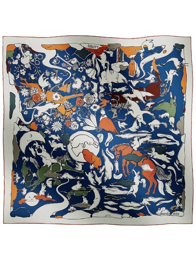 Mille Et Un Lapins Silk Scarf Blanc - HERMES - BALAAN 2