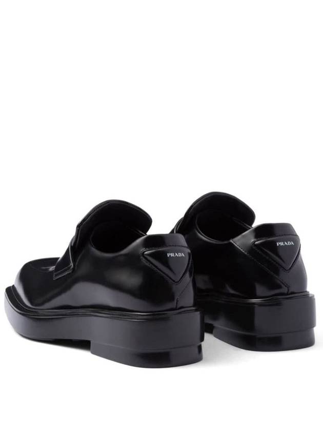 Square Toe Leather Loafers Black - PRADA - BALAAN 5