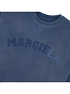 Logo Vintage Cropped Cotton Long Sleeve T-Shirt Blue - MAISON MARGIELA - BALAAN 7