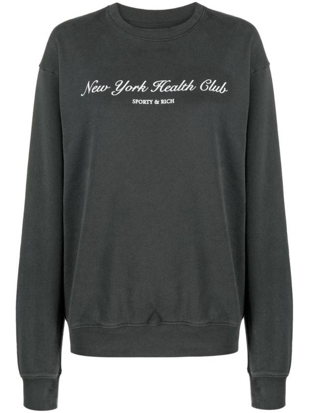 Logo Print Cotton Sweatshirt Faded Black - SPORTY & RICH - BALAAN 1