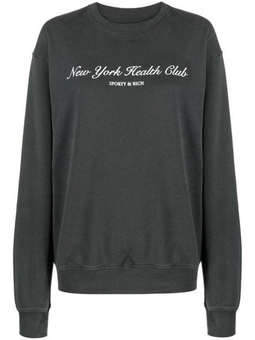 Logo Print Cotton Sweatshirt Faded Black - SPORTY & RICH - BALAAN 1