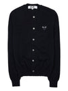 Heart Wappen Wool Cardigan Black - COMME DES GARCONS - BALAAN 10