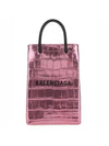 crocodile metallic mini bag pink - BALENCIAGA - BALAAN.